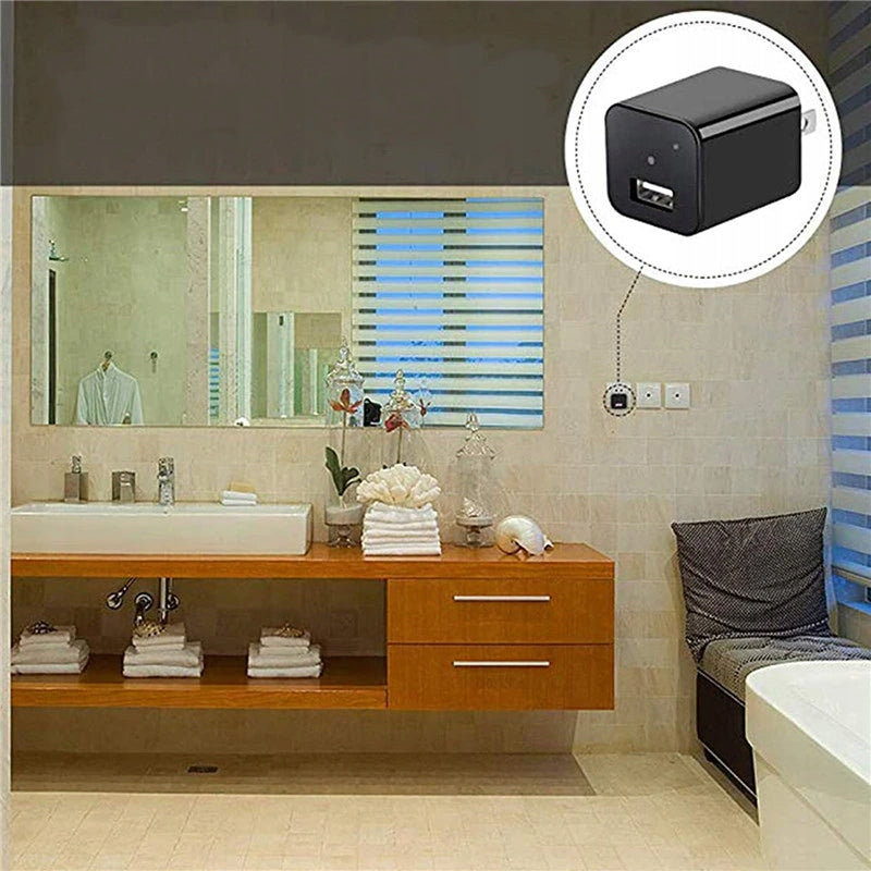 USB įkroviklis su paslėpta slapta kamera – mini stebėjimo prietaisas