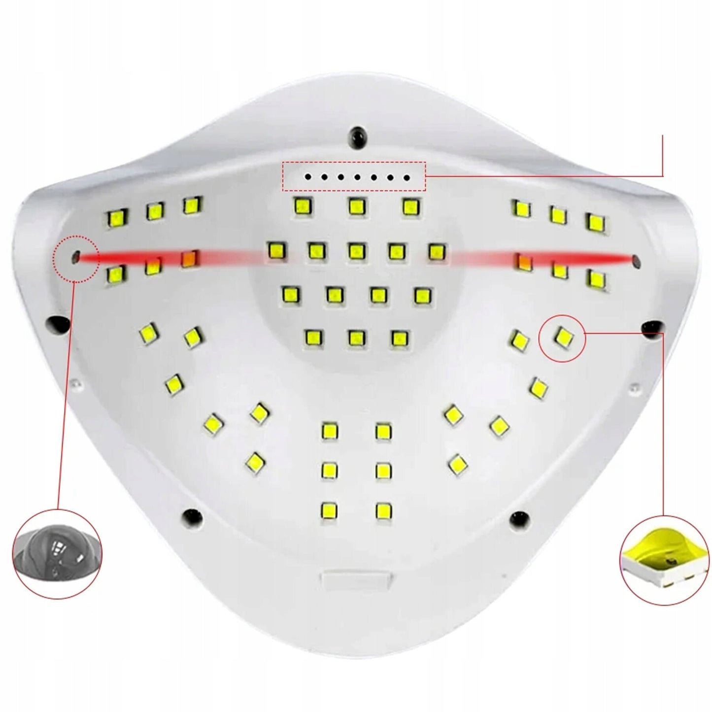 UV/LED nagų lempa SUN X5 MAX – 180 W galia, 57 LED diodai, LCD ekranas