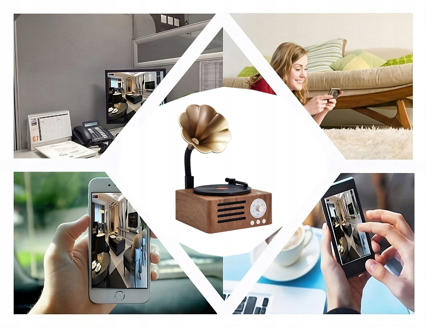Paslėpta kamera WiFi „Bluetooth“ garsiakalbyje su judesio aptikimu