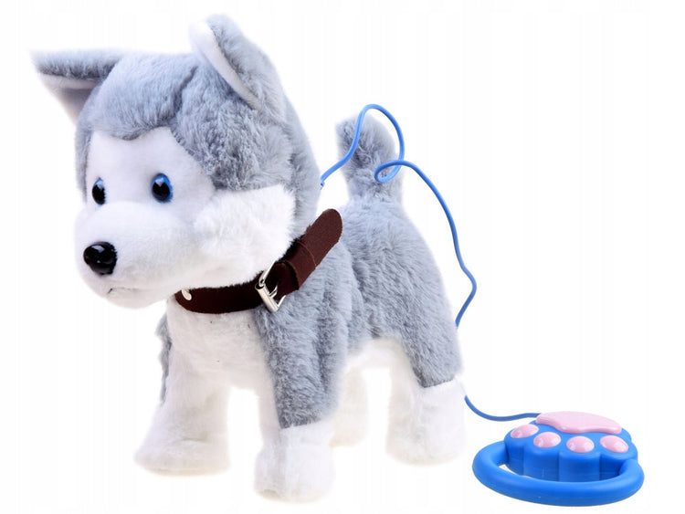 Interaktyvus žaislinis šuo „Husky“ su pavadėliu