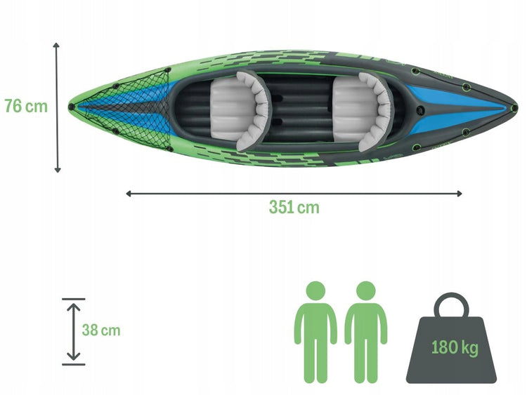 Dvivietė baidarė „Intex Challenger K2 68306“ – nuotrauka 2