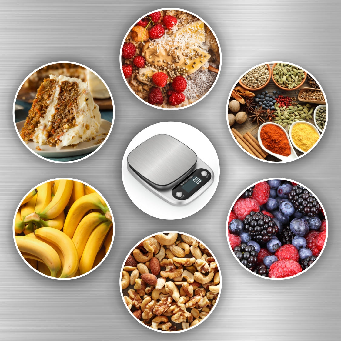 Virtuvinės svarstyklės 5000 g / 0,1 g su LCD ekranu ir baterijomis