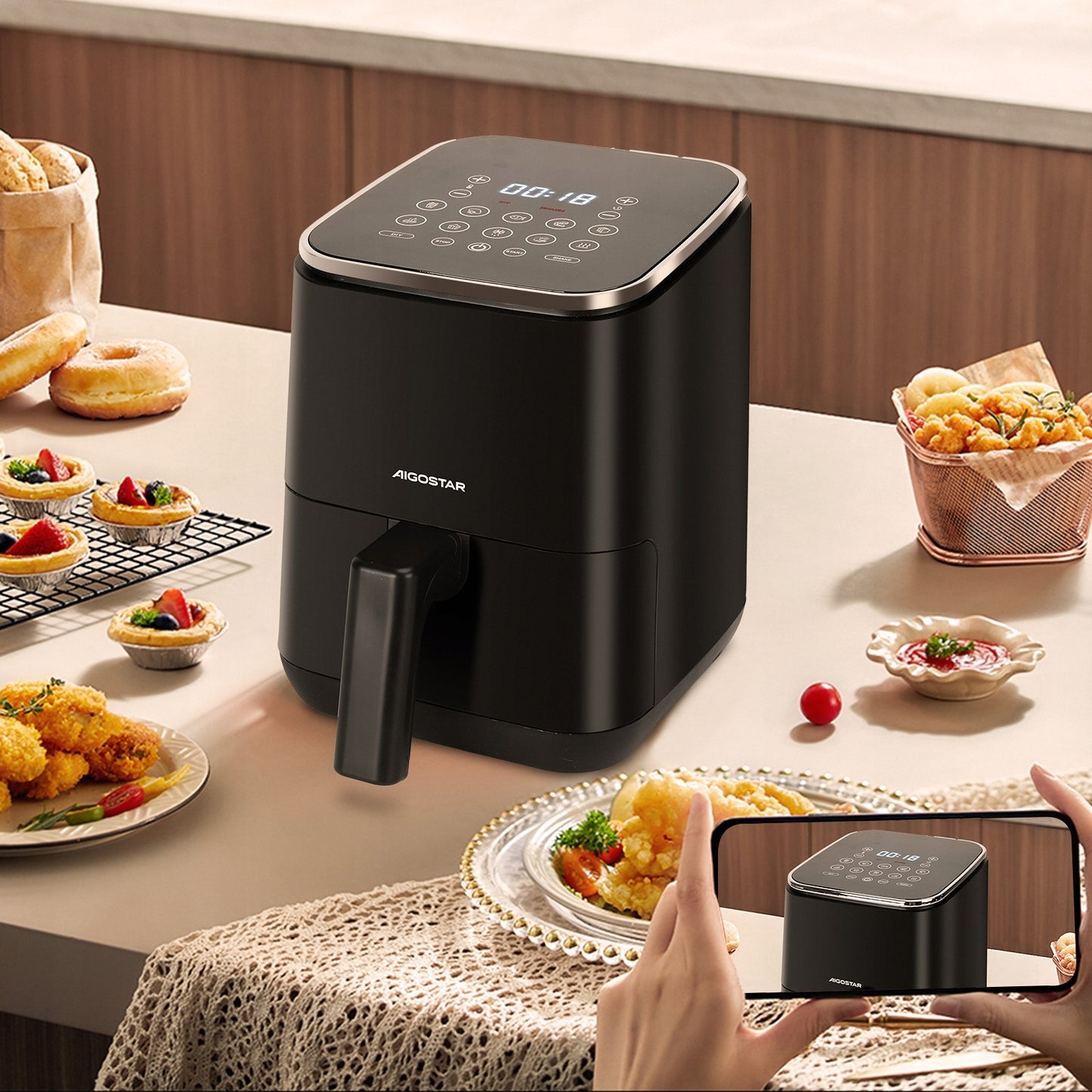 Karšto oro gruzdintuvė Aigostar Dot 1200 W 2 l