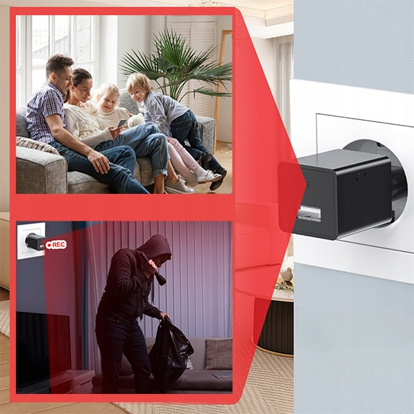 Mini slapta kamera USB įkroviklyje su WiFi