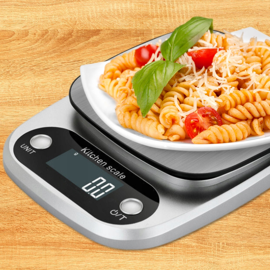 Virtuvinės svarstyklės 5000 g / 0,1 g su LCD ekranu ir baterijomis