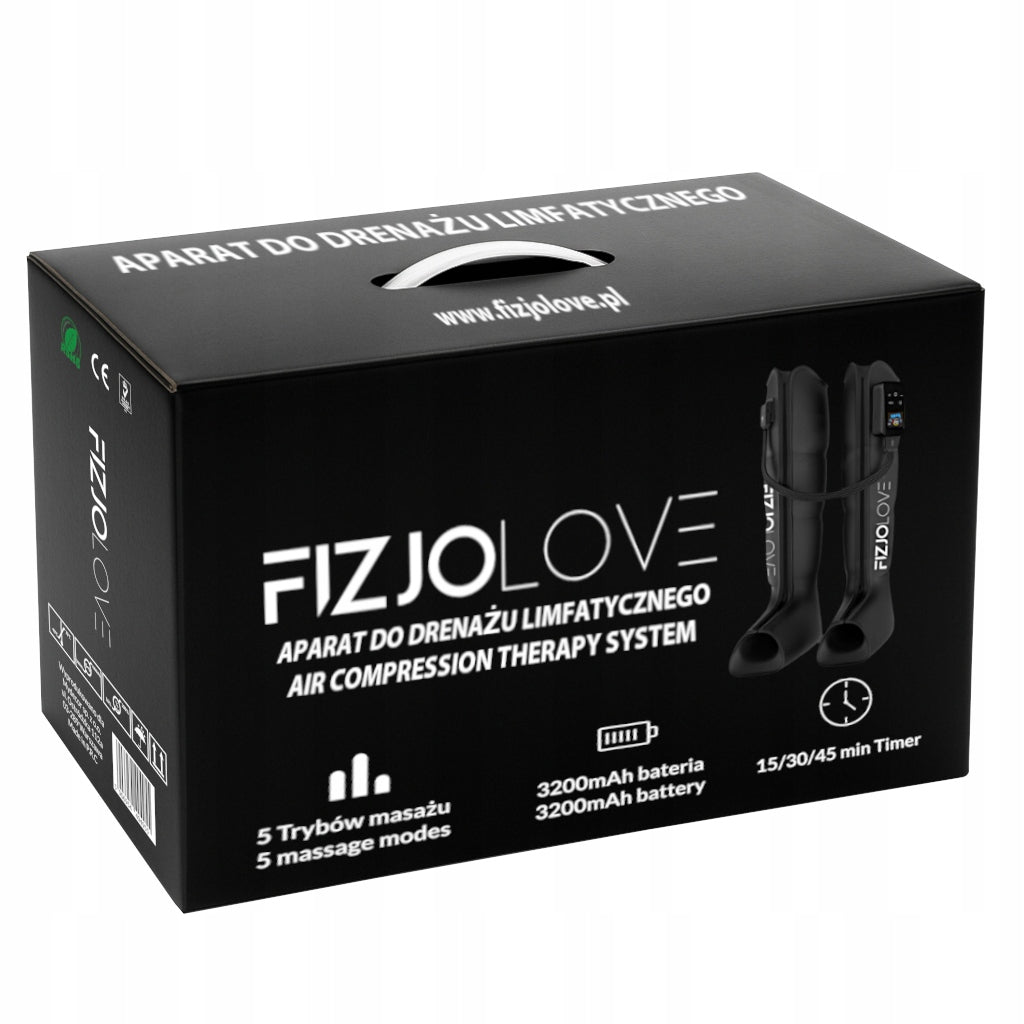 Limfodrenažinis kojų masažuoklis FIZJOLOVE 9490Pro Premium su 5 programomis ir 4 oro kameromis