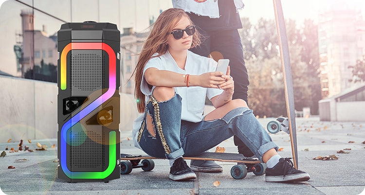 Nešiojama kolonėlė „PartyTech Bazooka LED“ – nuotrauka 5