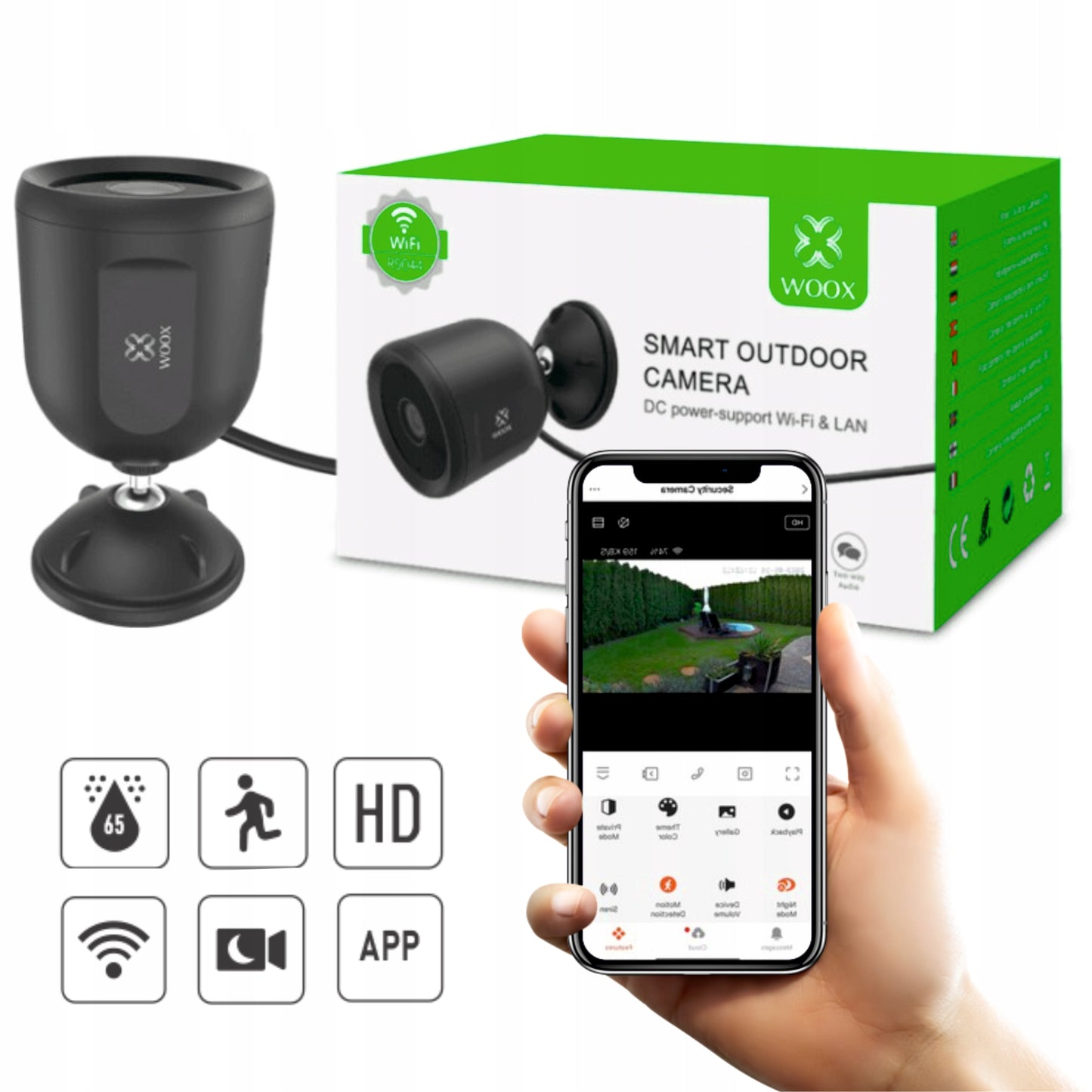Lauko kamera WIFI su judesio davikliu Tuya WOOX App