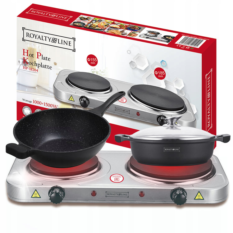 Dviejų kaitviečių viryklė „Royalty Line HP18204“ – nuotrauka 5