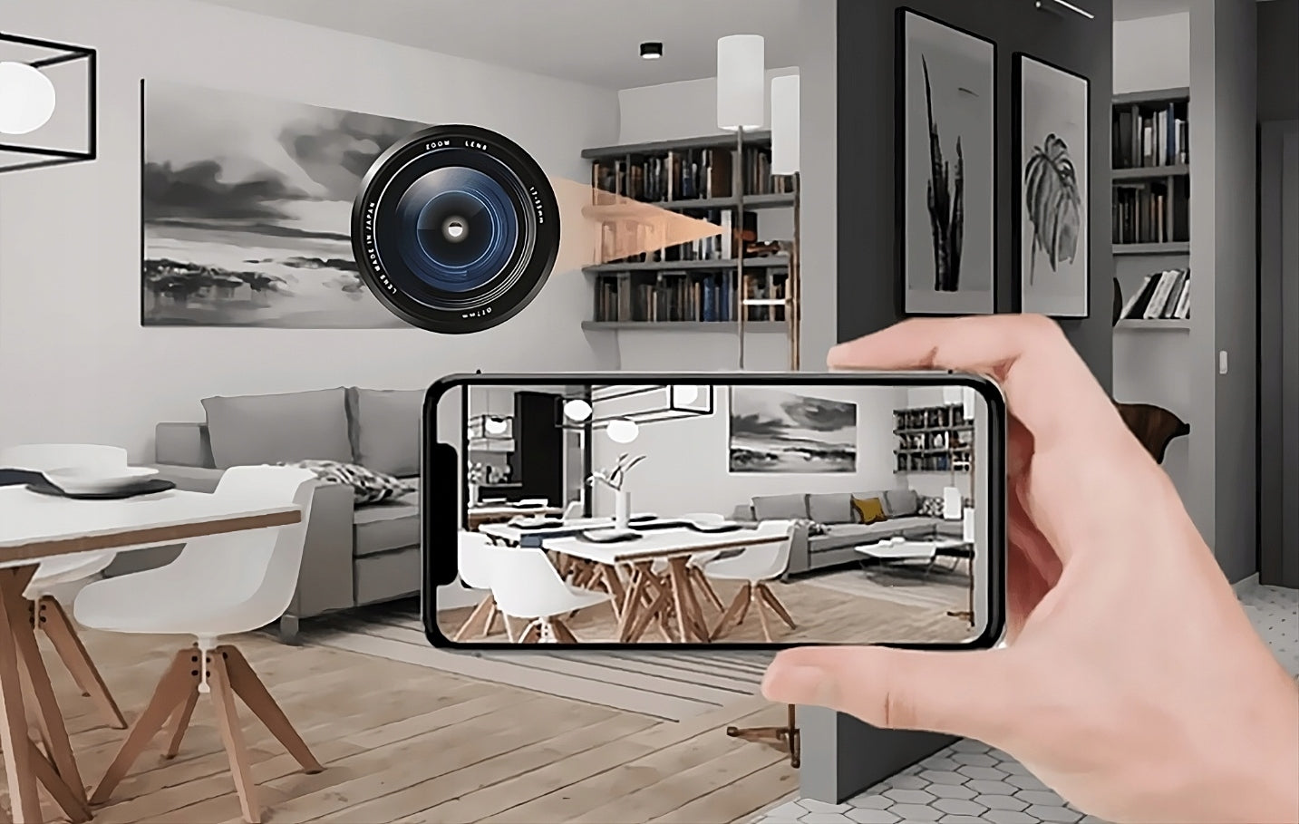 Paslėpta kamera WiFi „Bluetooth“ garsiakalbyje su judesio aptikimu