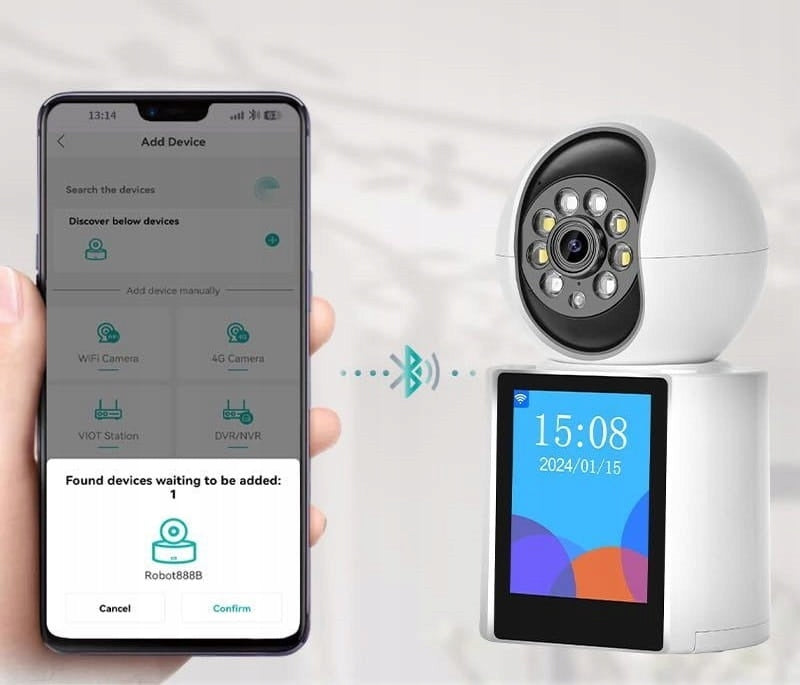 Mini sukiojama WiFi kamera su naktiniu matymu ir gyvu garsu