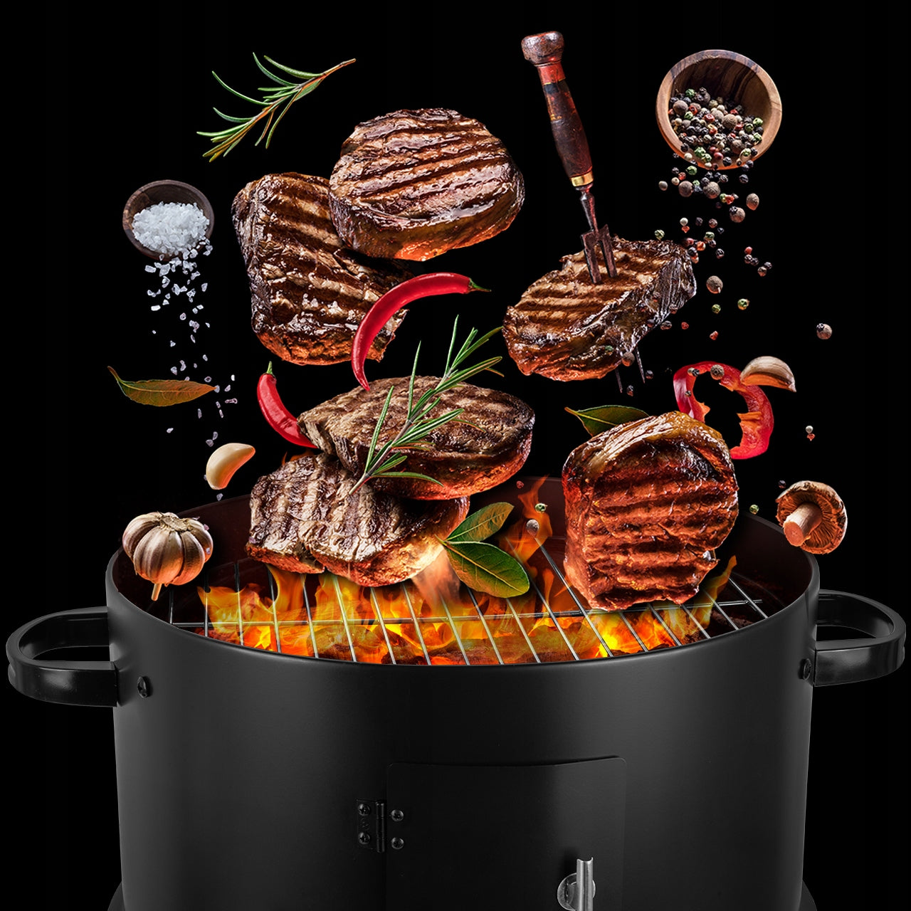 Sodo grilis – rūkymo krosnelė 3in1 su termometru | Curron SmokeHouse GM8000