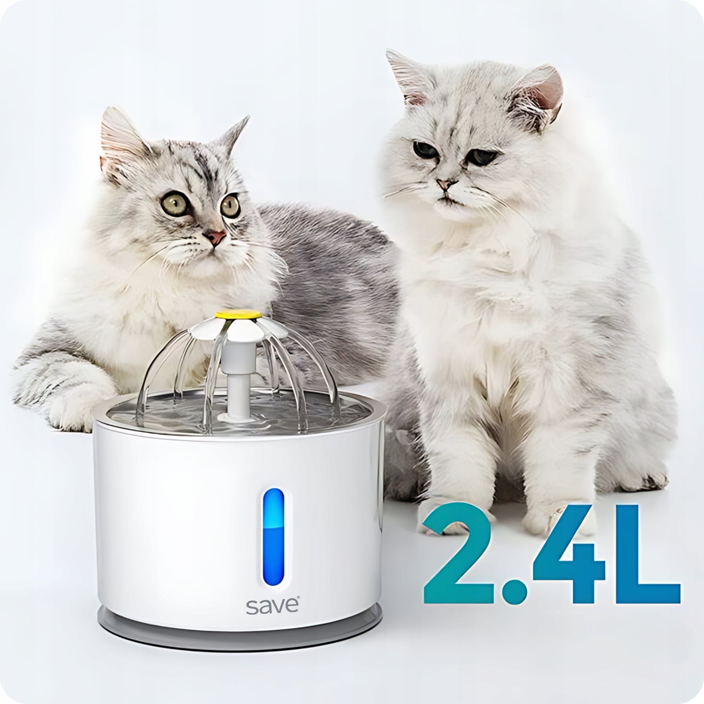 Automatinė vandens gertuvė šunims ir katėms – 2,4 L su filtru ir tyliai veikiančiu siurbliu