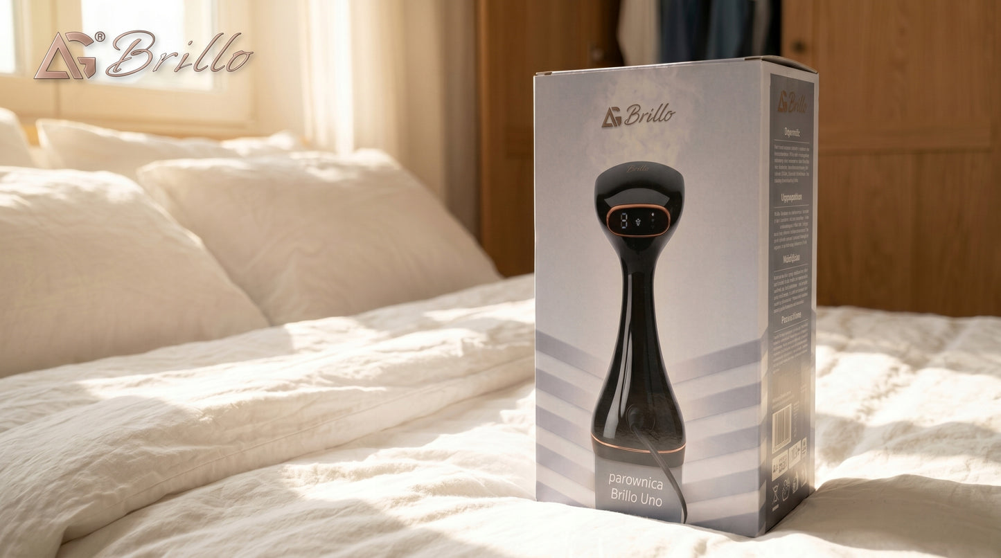 Garų lygintuvas Brillo Uno 2000 W – rankinis drabužių garintuvas su LCD ekranu