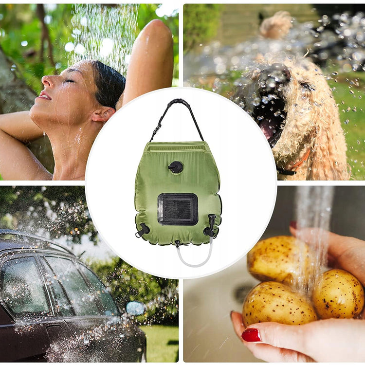 Saulės šiluma šildomas turistinis dušas „Solar“, 20 l