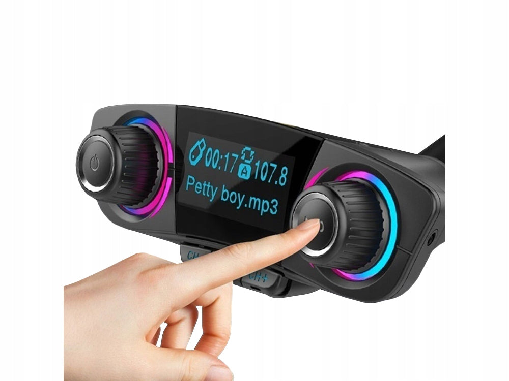 Automobilinis FM moduliatorius, laisvų rankų įranga, Bluetooth USB 5.0 8in1 BT06