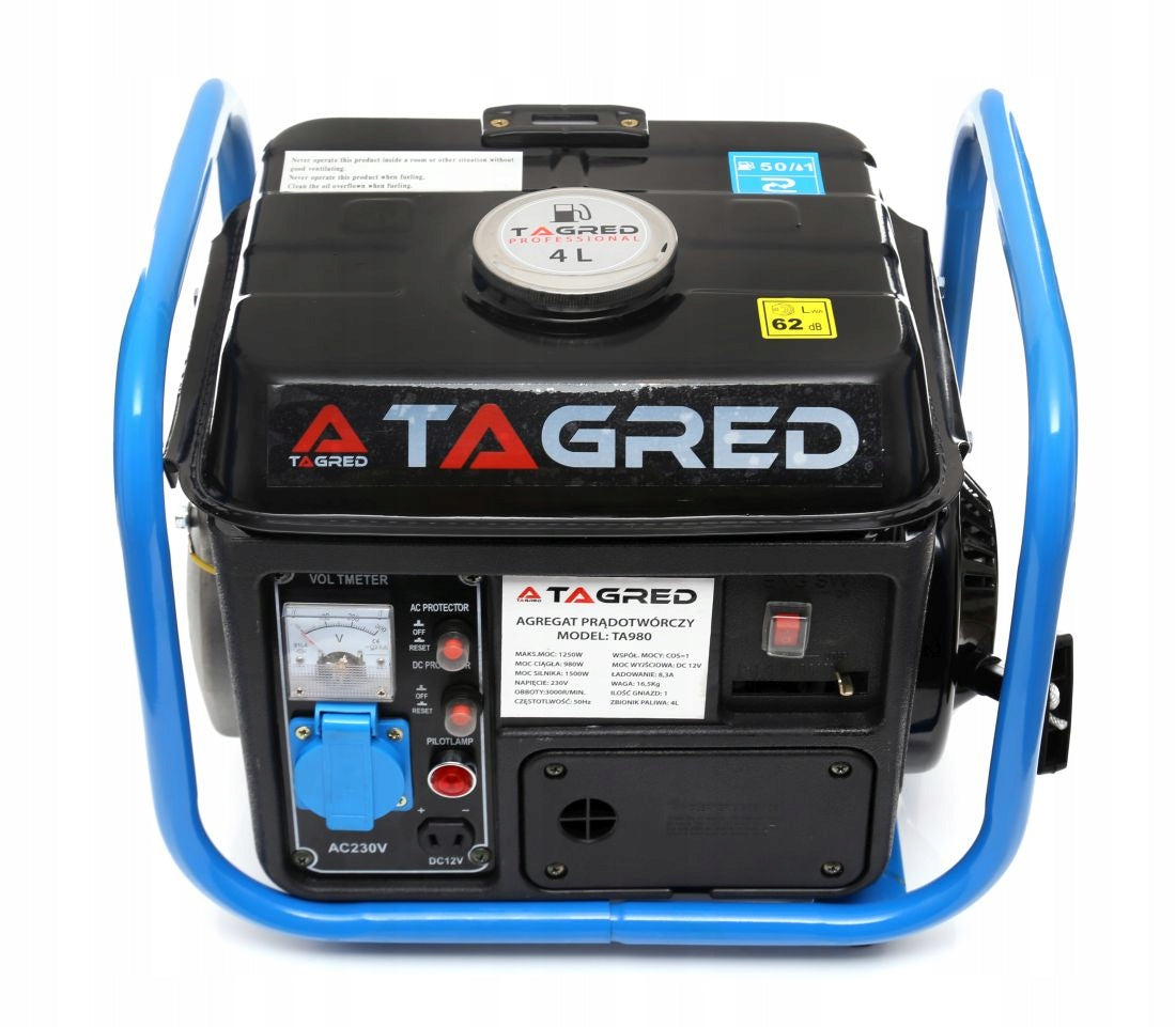 Benzininis elektros generatorius 1250 W, 230 V – TAGRED TA980