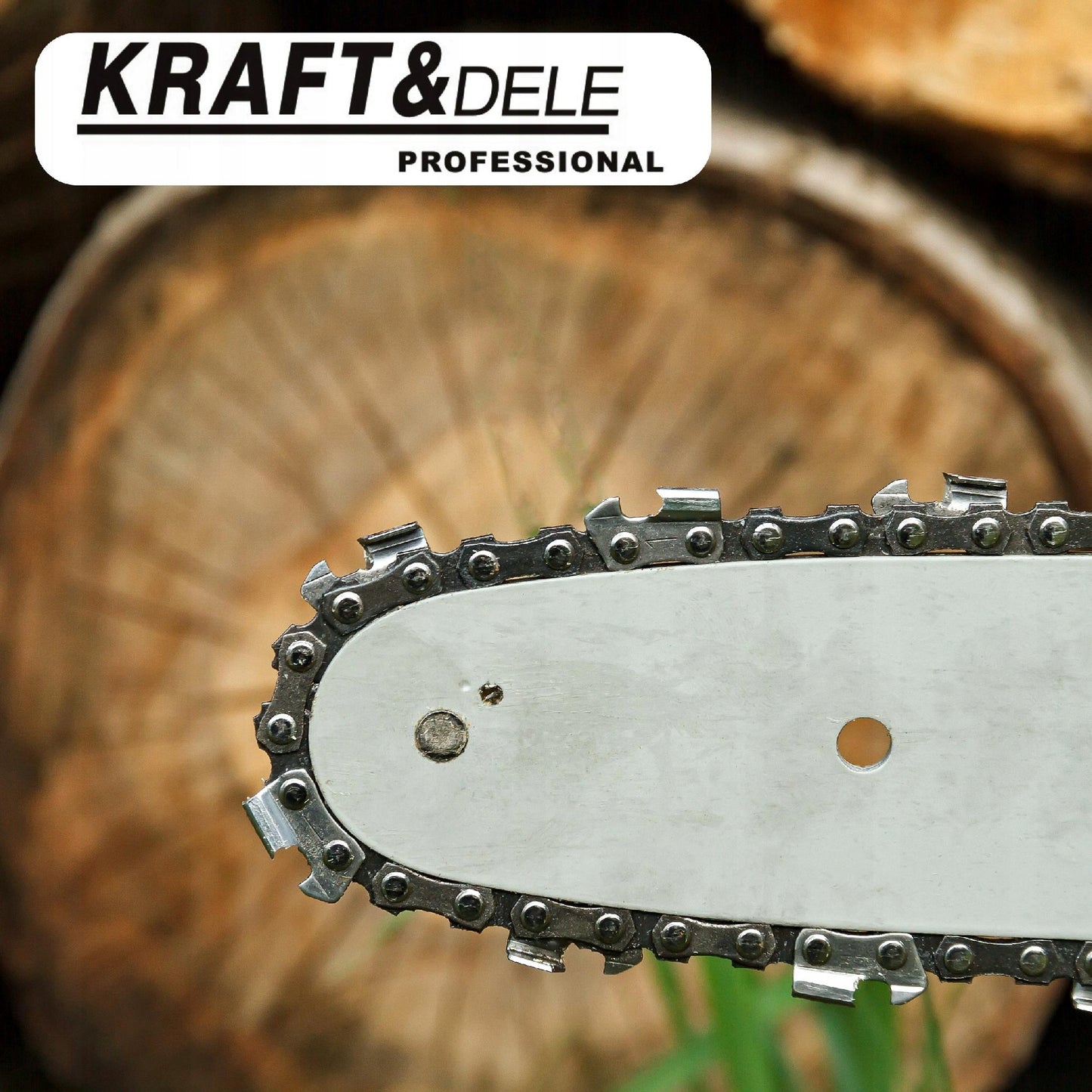 Akumuliatorinis grandininis pjūklas Kraft&Dele KD Mini | 2x 21V Baterijos | 6" Kreipiančioji | 7 m/s