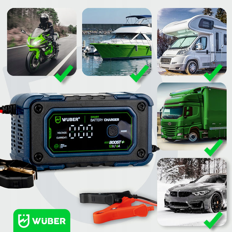 Akumuliatoriaus įkroviklis „Wuber“, 12 V, 6 A – nuotrauka 2