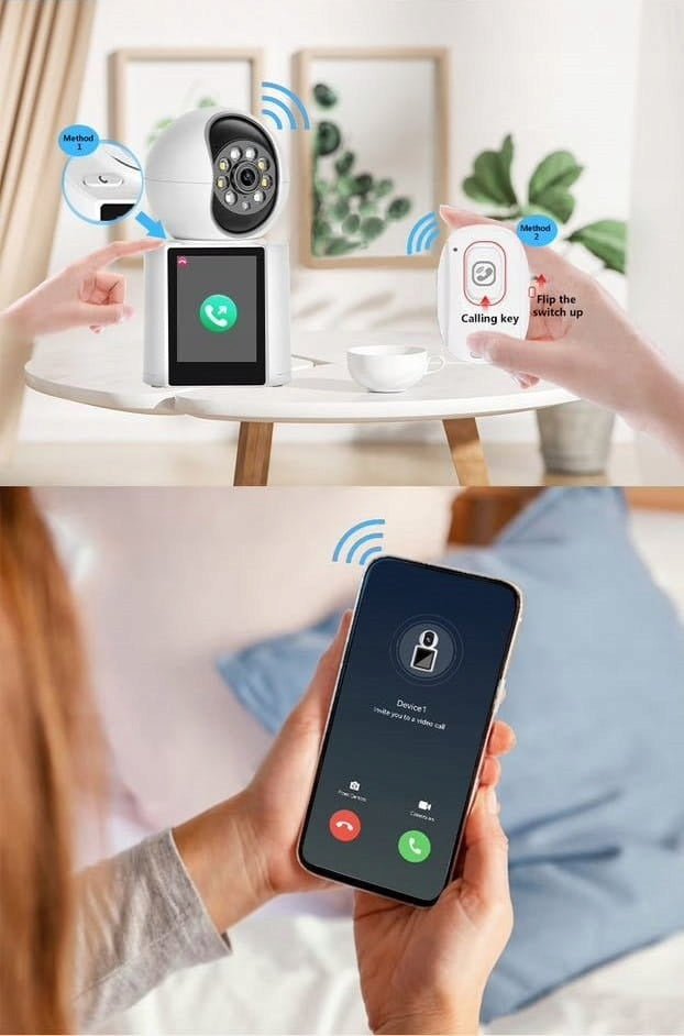 Mini sukiojama WiFi kamera su naktiniu matymu ir gyvu garsu