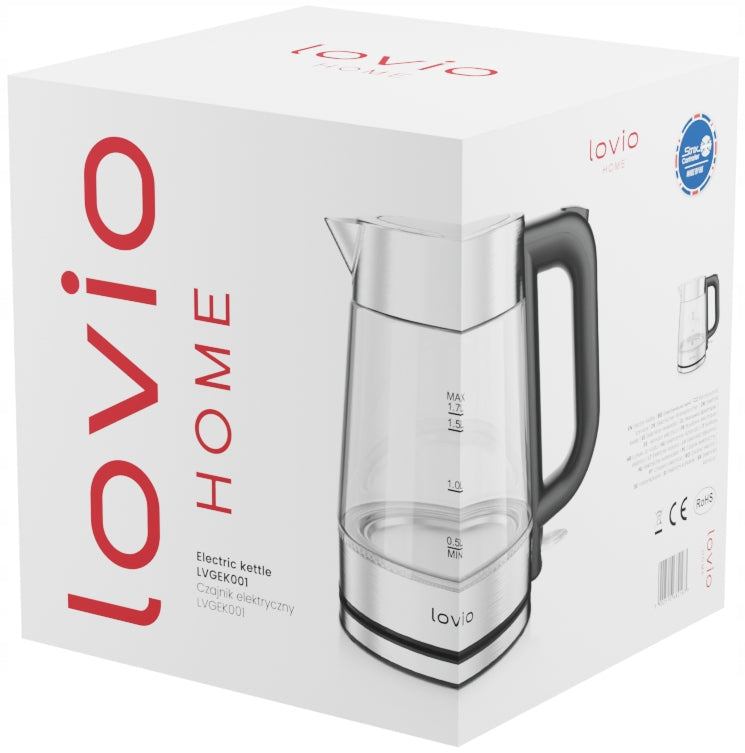 Stiklinis virdulys „Lovio LVGEK001“, 1,7 l