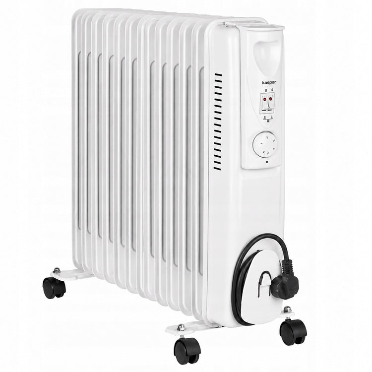 Tylus tepalinis radiatorius su termostatu, 2500 W, 13 sekcijų, baltas – nuotrauka 3