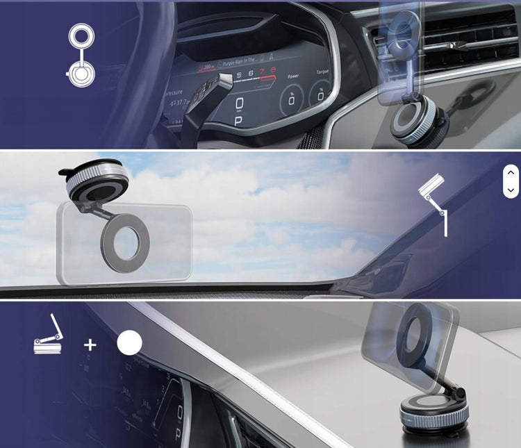 Magnetinis automobilinis telefono laikiklis „Fonneo UM007“ ant stiklo ar skydelio