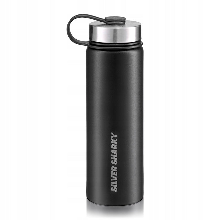 Termopuodelis „Silver Sharky“ su snapeliu, 710 ml, juodas