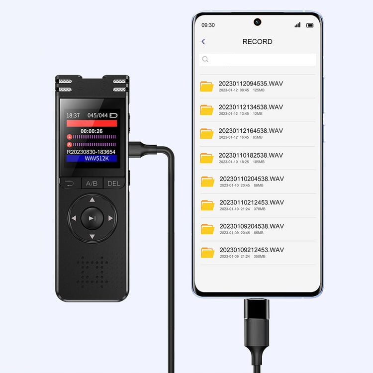 Profesionalus skaitmeninis diktofonas „Renew Force“, 32 GB, stereo, su balso aktyvacija