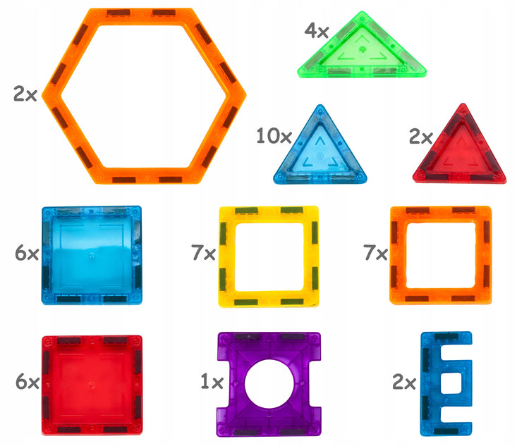 Didelis 3D magnetinis konstruktorius „MalPlay“, 70 detalių – nuotrauka 2