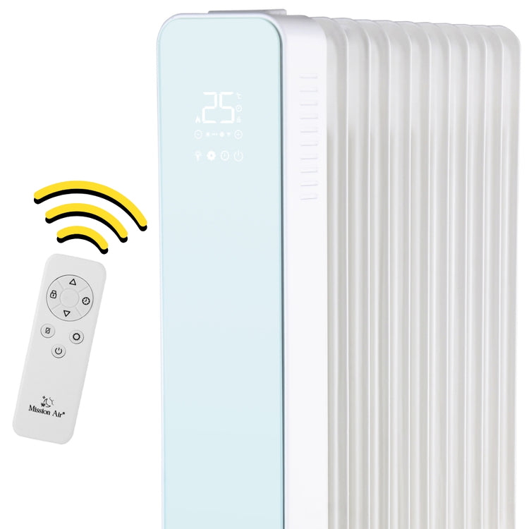 Tepalinis radiatorius su Wi-Fi ir pultu, 2500 W, 11 sekcijų, baltas – nuotrauka 3