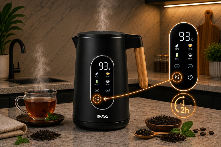 Elektrinis virdulys su temperatūros reguliavimu „Emavo DigiTemp Pro“, 1,7 l