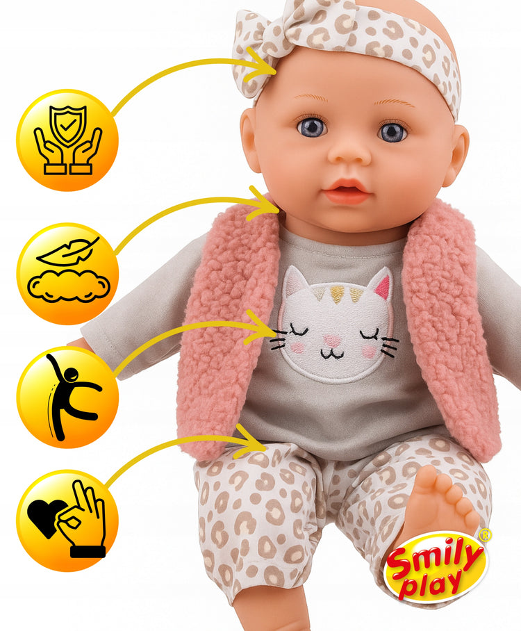 Interaktyvi dainuojanti lėlė-kūdikis „Smily Play“, 32 cm, su priedais