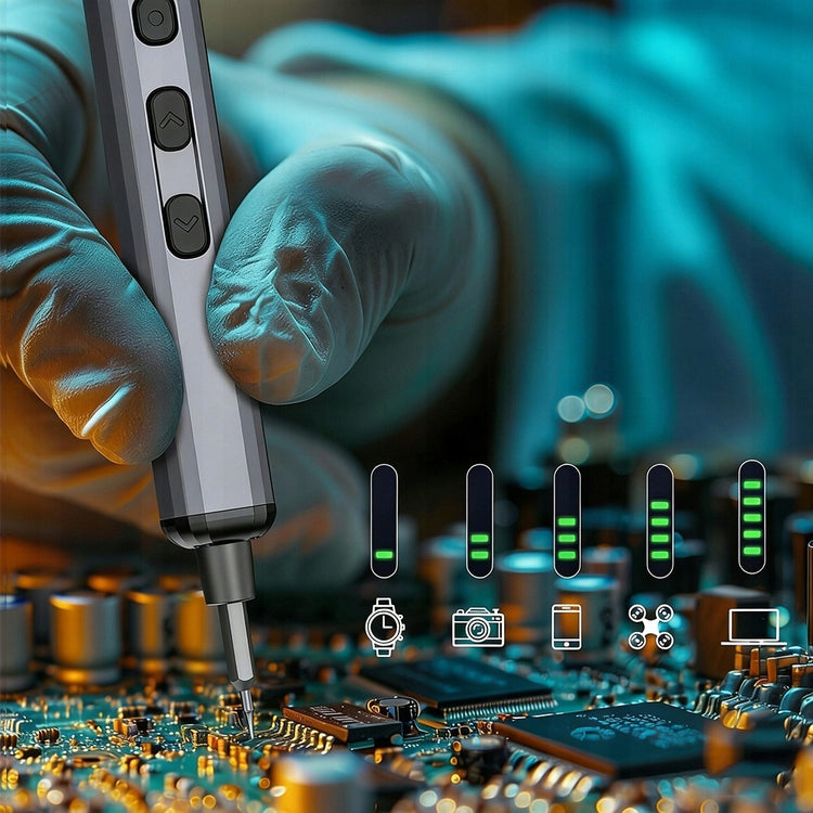Tiksliųjų atsuktuvų rinkinys elektronikai 74 viename su LED