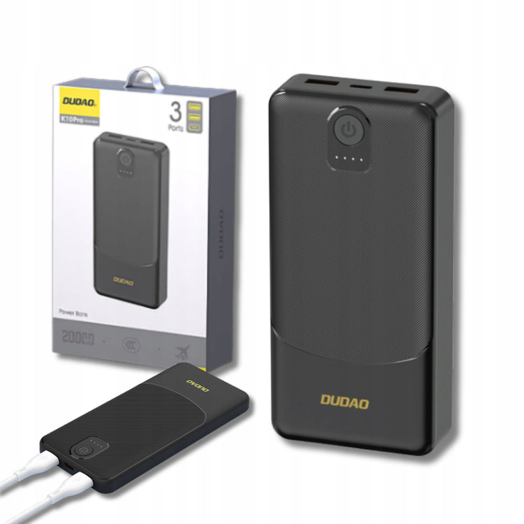 Išorinė baterija „Dudao“ 20000 mAh su 2 USB-A jungtimis