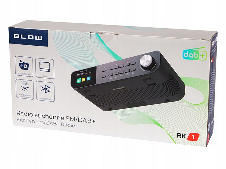 Virtuvės radijas „Blow RK1“ DAB+/FM su dvigubu žadintuvu, juodas