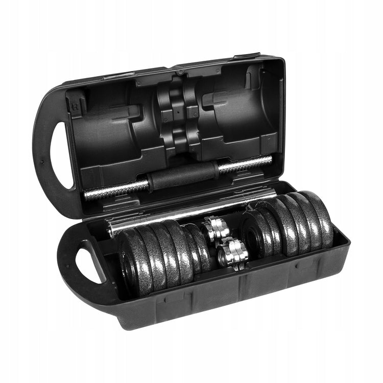 Reguliuojami ketiniai svarmenys lagamine „Rebel Active“, 2 × 7,5 kg (15 kg)