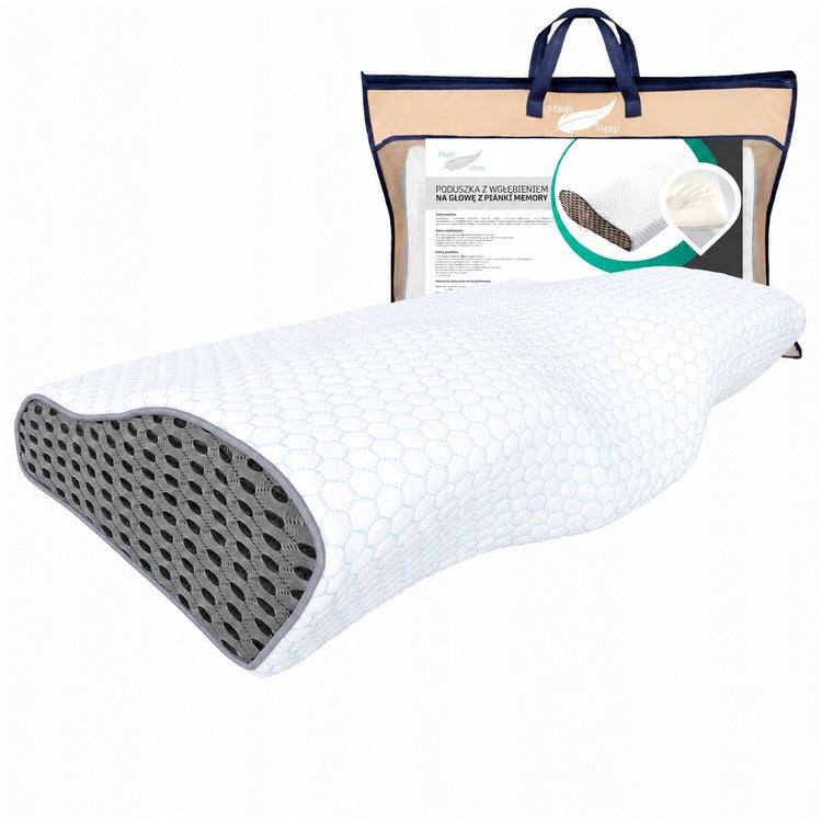 Ortopedinė profiliuota pagalvė miegoti ant šono ir pilvo, memory foam