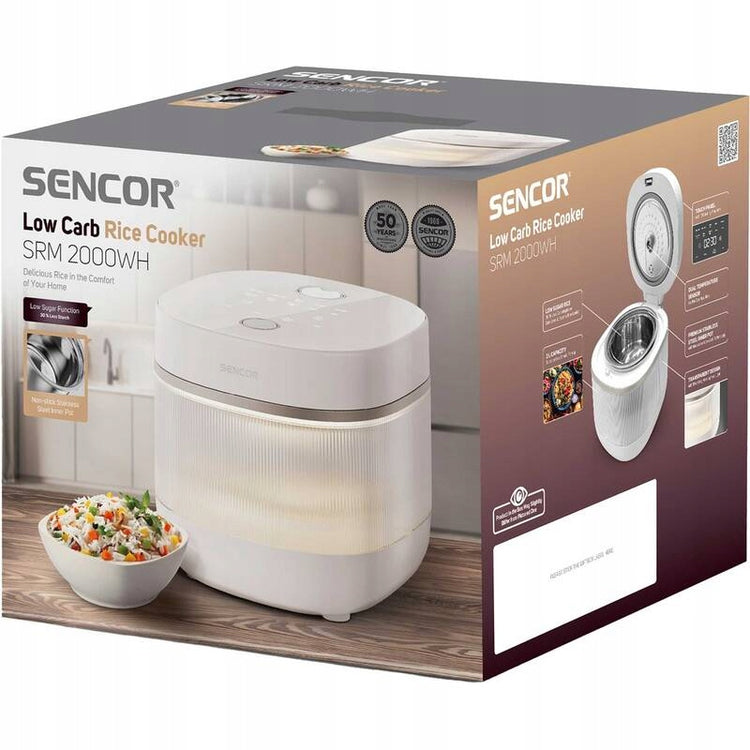 Ryžių viryklė „Sencor SRM 2000WH Low Carb“, 2 l, 500 W, 10 programų