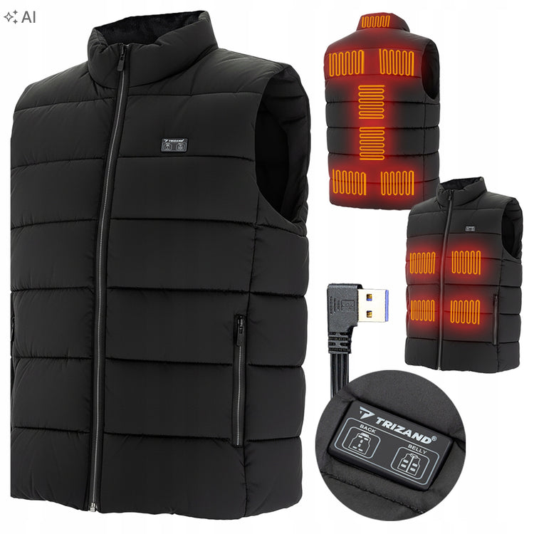Šildoma liemenė „Trizand“ su 11 šildymo zonų ir USB, unisex, XL dydis