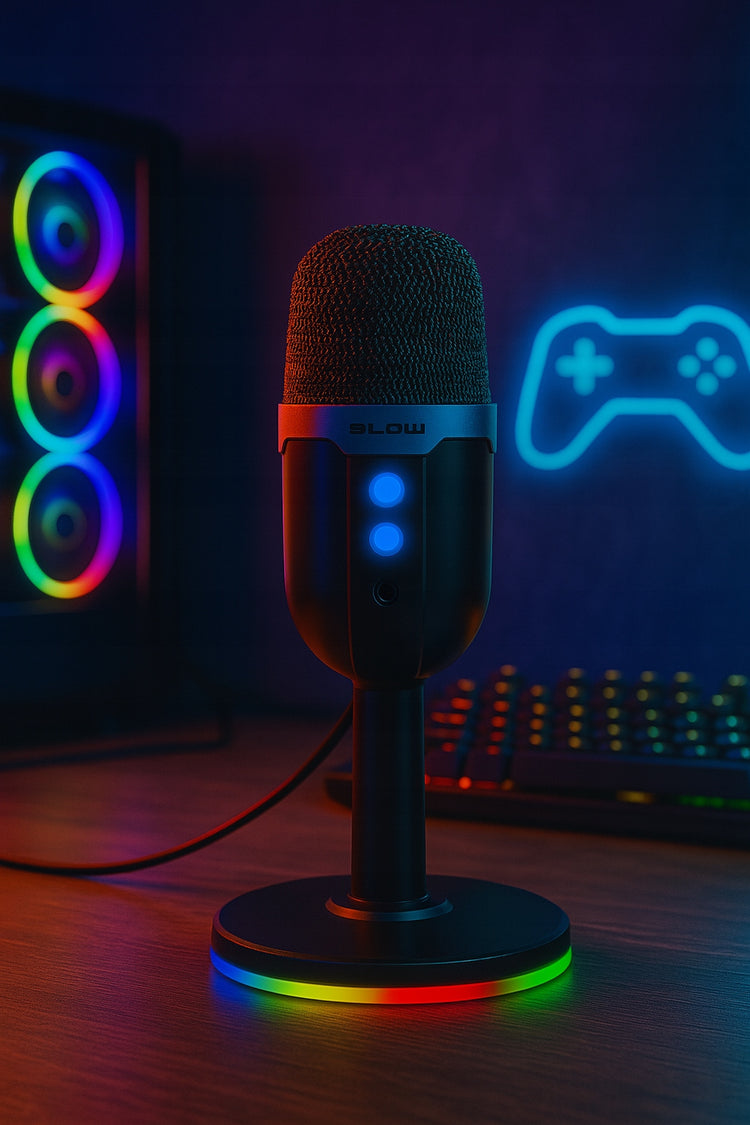 Žaidimų mikrofonas „Blow RGB Wave“, kondensatorinis, USB
