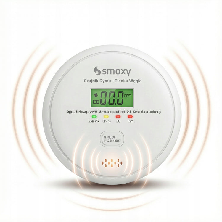 Smalkių dujų ir dūmų detektorius 2in1 „Smoxy“, belaidis, sertifikuotas