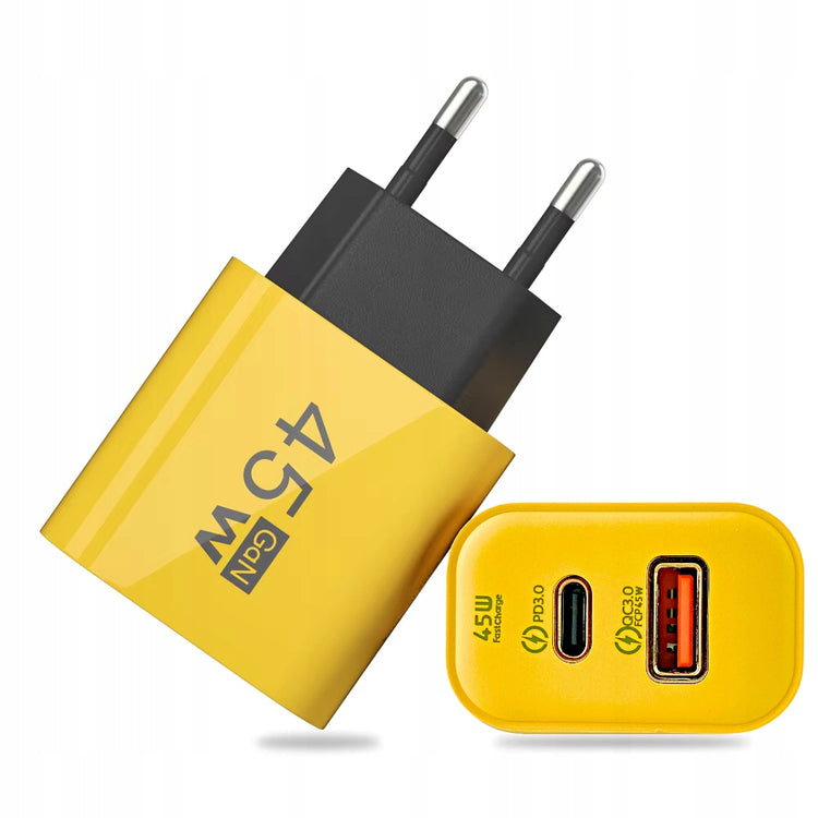 GaN tinklo įkroviklis „Nocton“ 45 W, USB-C + USB-A, PD, QC 3.0