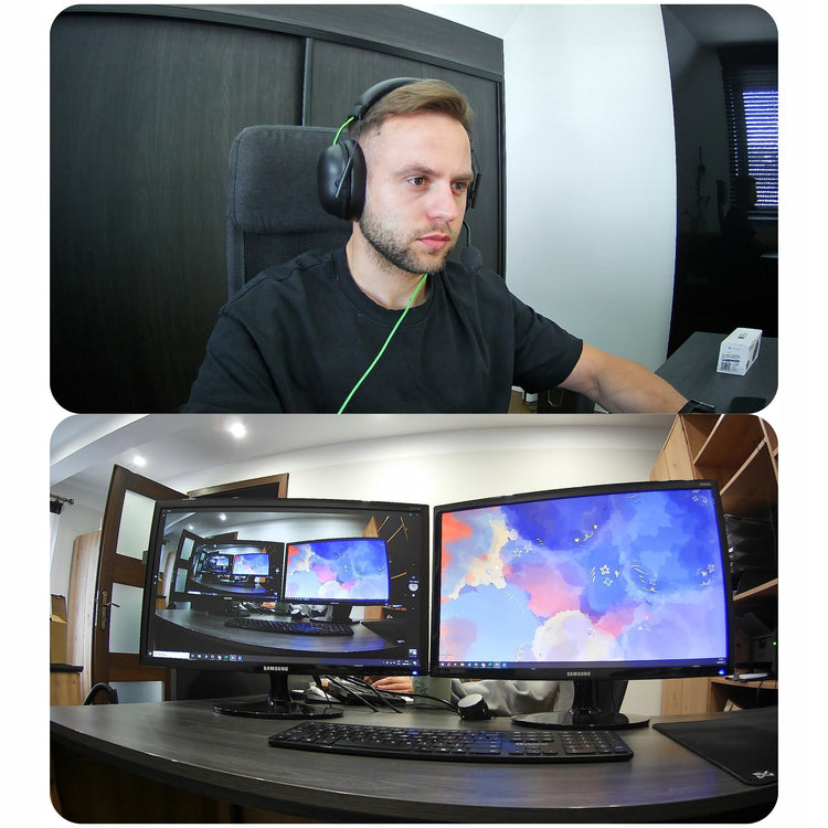 Interneto kamera „Greenwaze“ 2K 1440p su mikrofonu ir trikoju