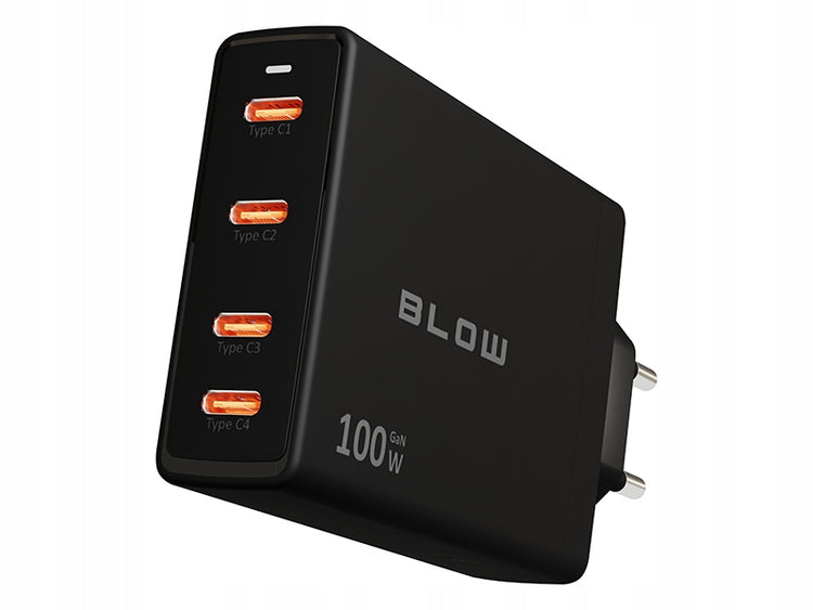 GaN tinklo įkroviklis „Blow“ 100 W, 4 × USB-C, PD / QC