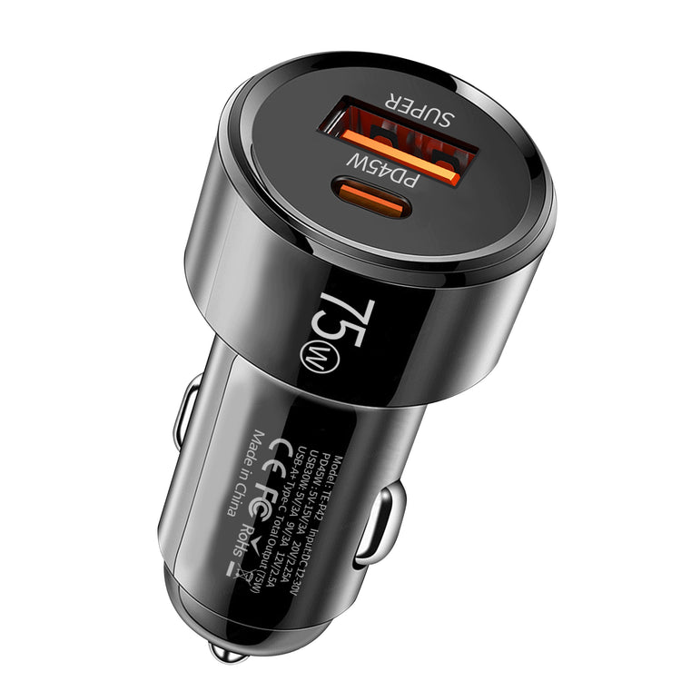 Automobilinis įkroviklis „Baseus“ USB-C + USB-A, greitas įkrovimas