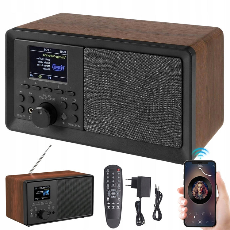 Retro radijas „Blaupunkt DR10CR“ DAB+/FM, Bluetooth, įkraunamas, medinis