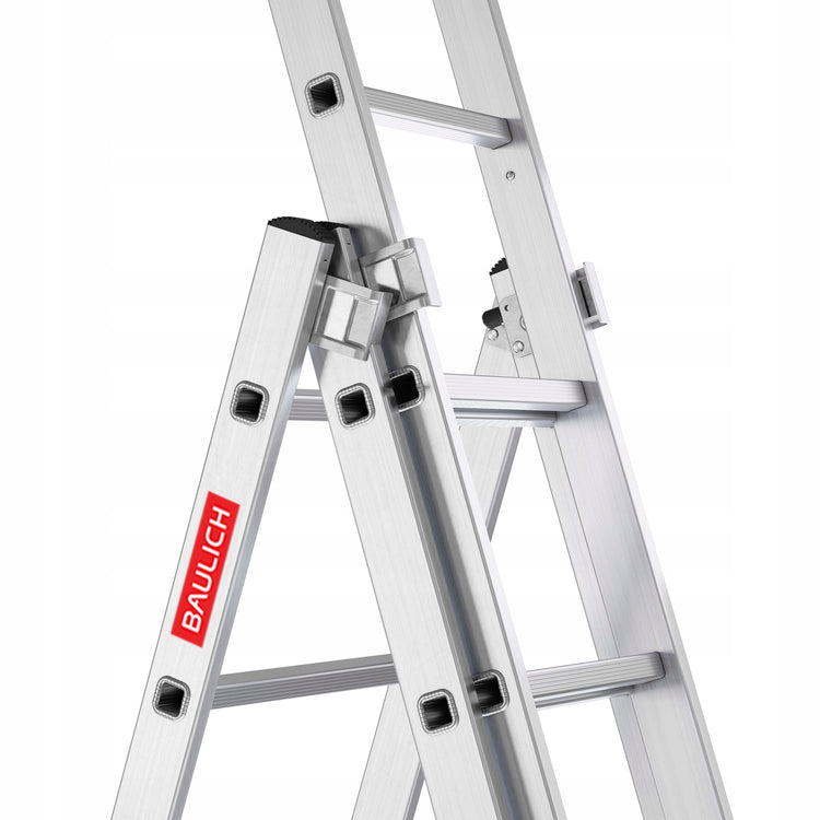 Daugiafunkcės aliuminės kopėčios „Baulich“ 3×10 su kabliu, 5,72 m, 150 kg