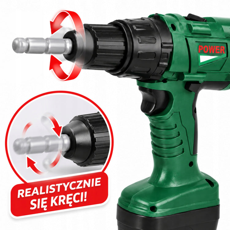 Vaikiškas DIY įrankių rinkinys su atsuktuvu ir dėže, 3+