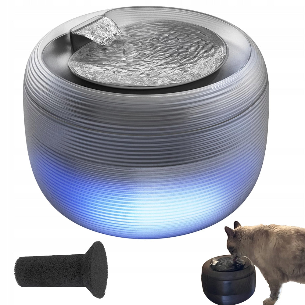 Automatinė gertuvė gyvūnams su LED apšvietimu, 2,5 l, juoda – nuotrauka 1